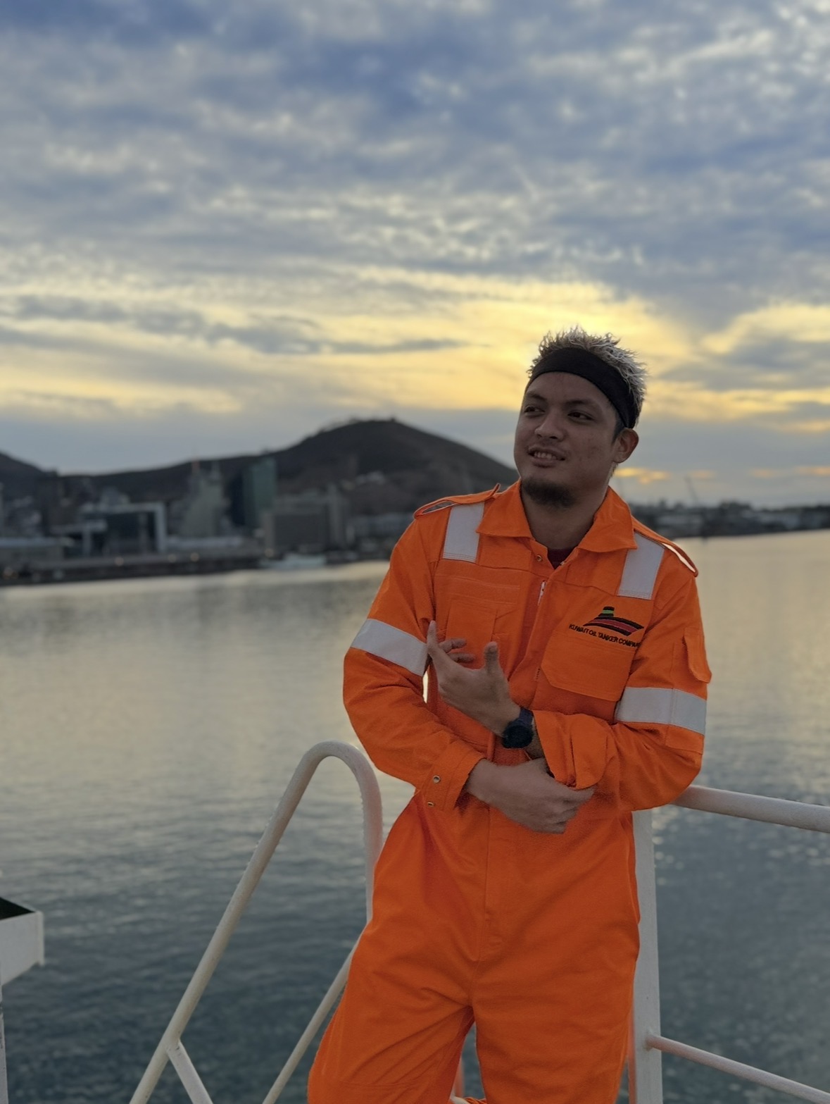 John Vincent Ursal onboard at sunset